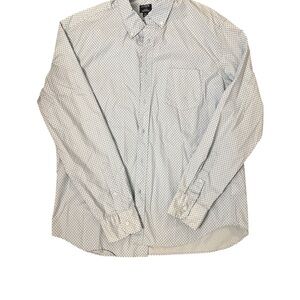 J. Crew Men's Light Blue and Black Patterned Shirt slim fit button down XL